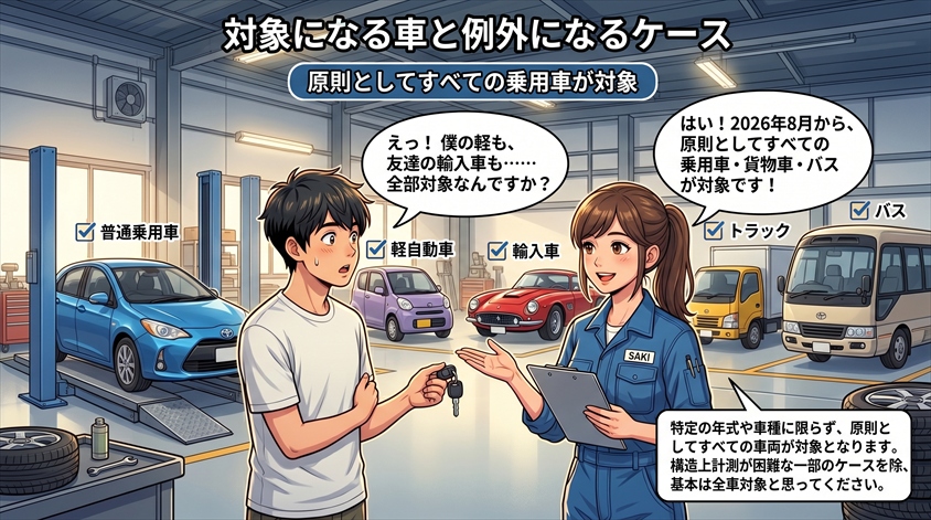 対象になる車と、例外になるケース