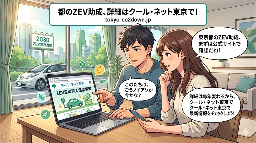 東京都のZEV関連助成|クール・ネット東京で確認する