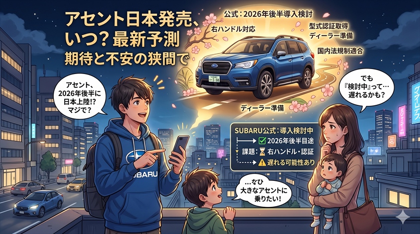 スバル アセントの日本発売はいつ？時期と価格の最新予測