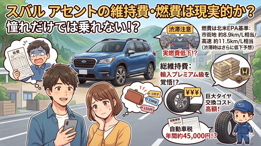 スバル アセントの維持費・燃費は現実的か