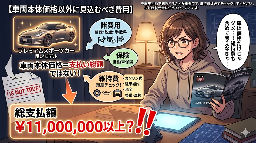車両本体価格以外に見込むべき費用