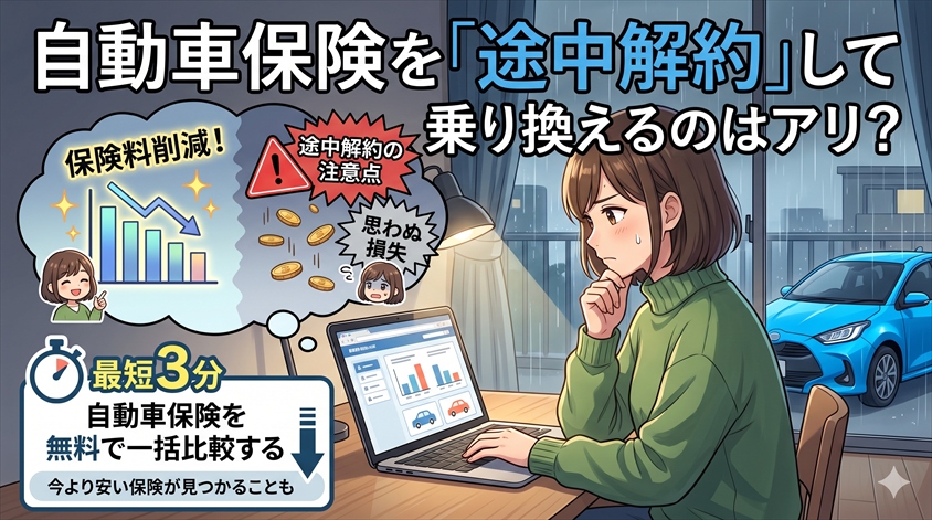 自動車保険を「途中解約」して乗り換えるのはアリ?
