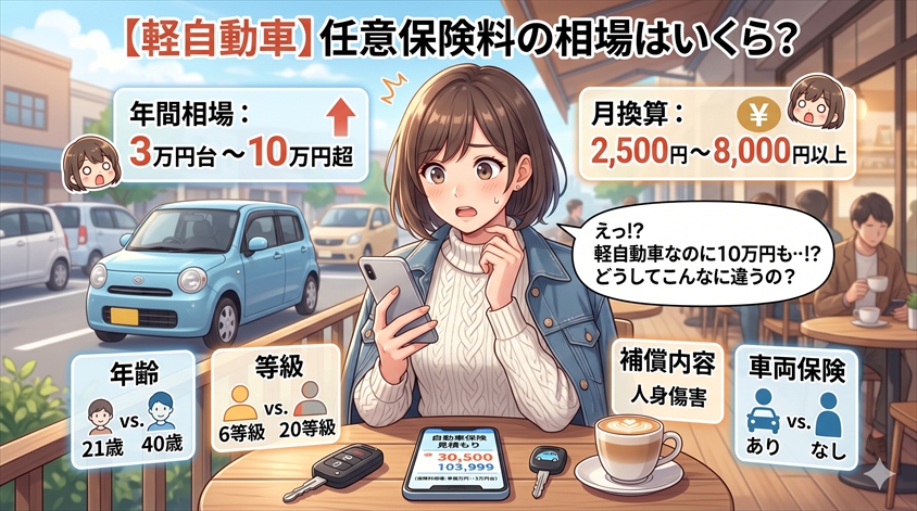軽自動車の任意保険料の相場はいくら？年間・月額の目安