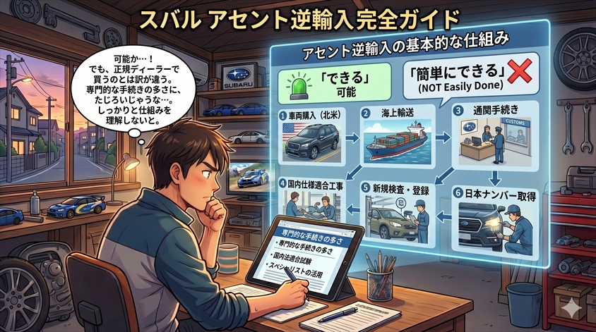 スバル アセントの逆輸入は可能?基本的な仕組みを解説