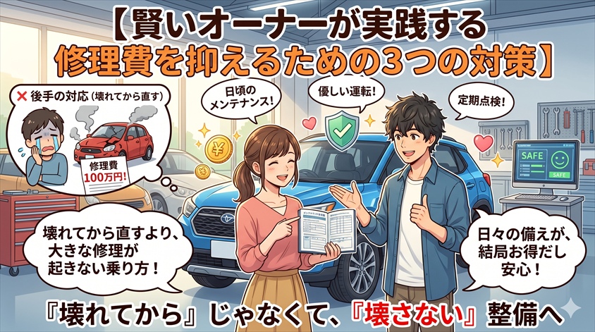 賢いオーナーが実践する修理費を抑えるための3つの対策