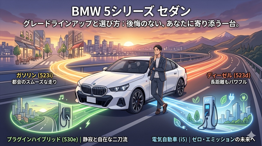 BMW 5シリーズ セダンのグレードラインアップと選び方