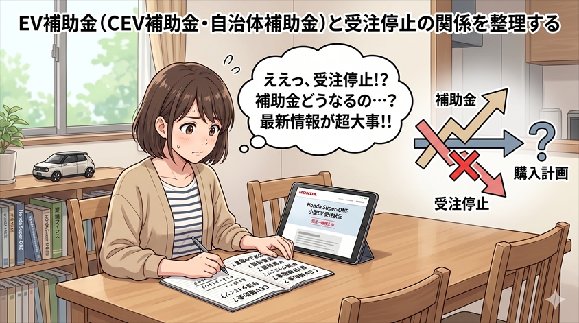 EV補助金(CEV補助金・自治体補助金)と受注停止の関係を整理す