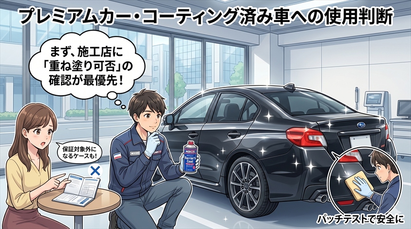 プレミアムカー・コーティング済み車への使用判断