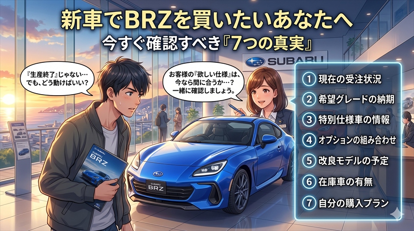 新車でBRZを買いたい人が今すぐ確認すべきこと