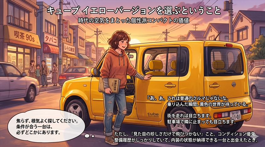 キューブ イエローバージョンを選ぶということ——時代の空気をまとった個性派コンパクトの価値
