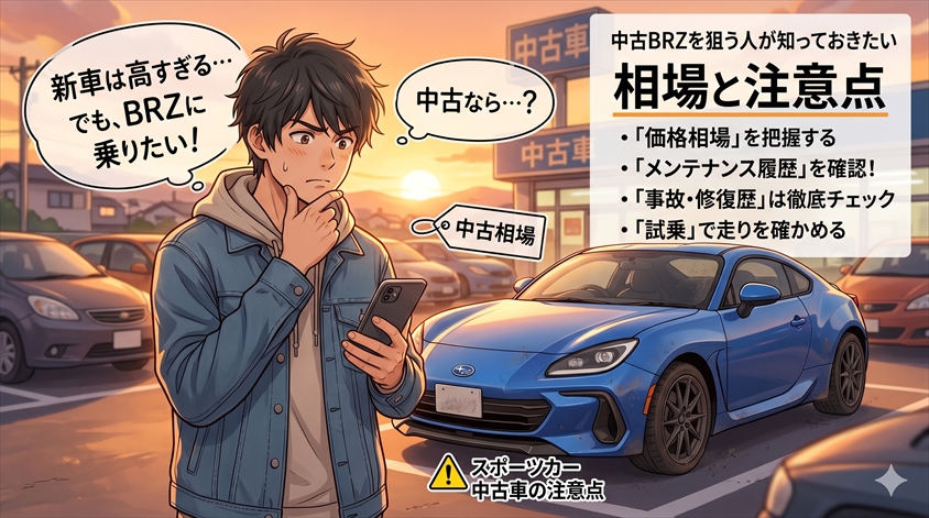 中古BRZを狙う人が知っておきたい相場と注意点