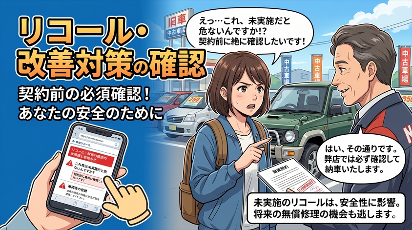 リコール・改善対策の確認を契約前に必ず行うこと
