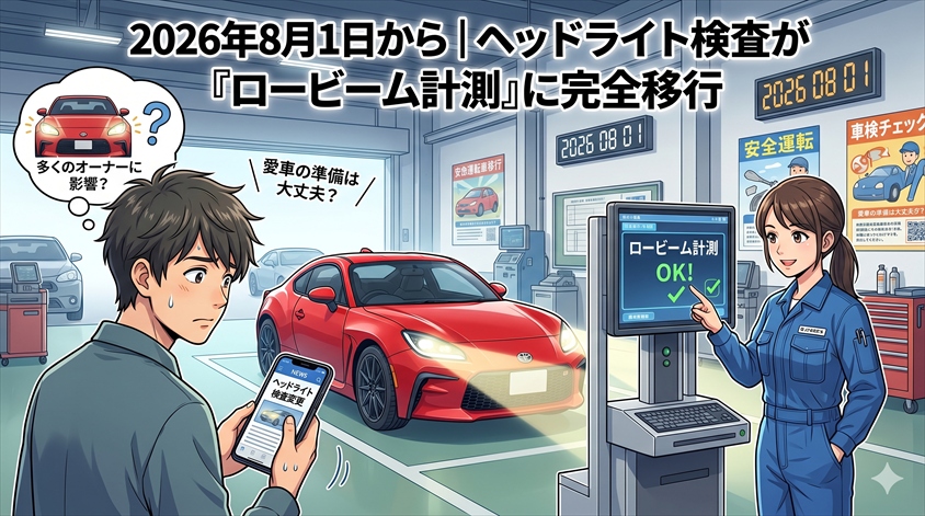 2026年8月1日から|ヘッドライト検査が「ロービーム計測」に完全移行