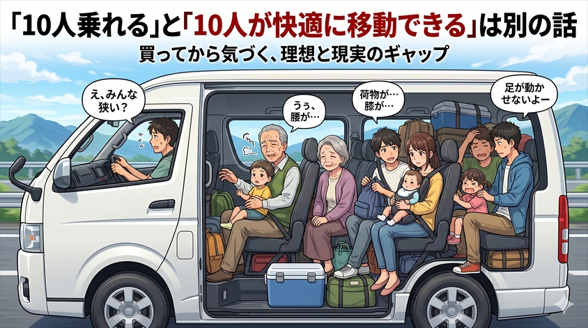 「10人乗れる」と「10人が快適に移動できる」は別の話