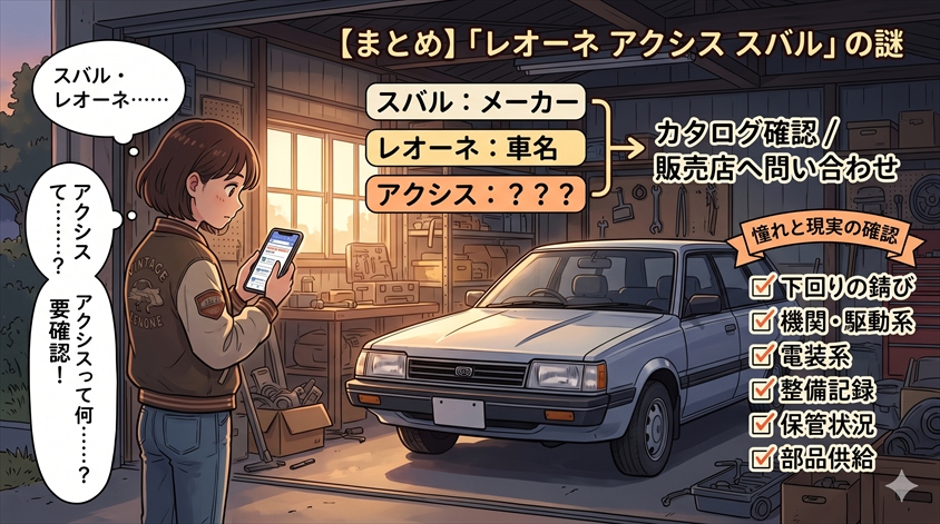 まとめ――「レオーネ アクシス スバル」を検索したあなたへ