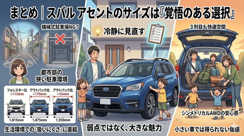まとめ｜スバル アセントのサイズは「覚悟のある選択」