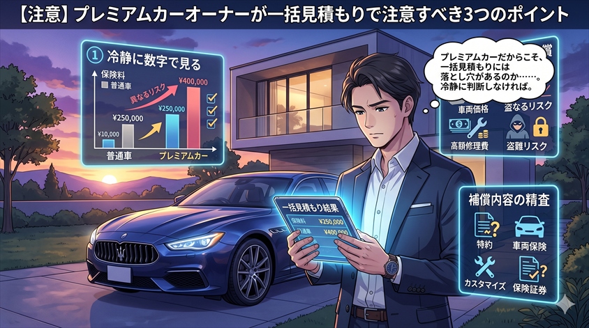 プレミアムカーオーナーが一括見積もりで注意すべき3つのポイント