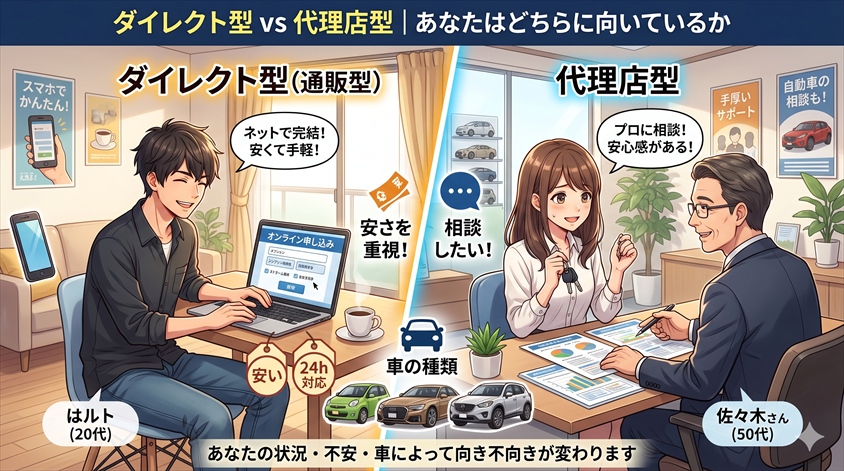 ダイレクト型 vs 代理店型｜あなたはどちらに向いているか