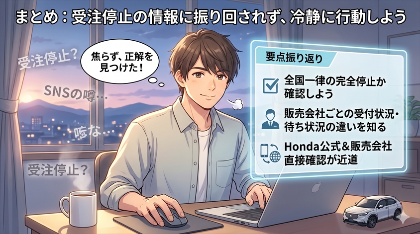 まとめ:受注停止の情報に振り回されず、冷静に行動しよう