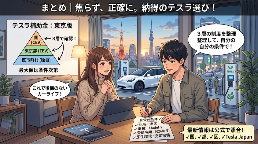 まとめ|補助制度を正確に把握して、納得のいくテスラ選びを