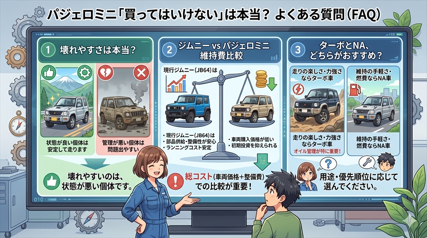 パジェロミニ買ってはいけないは本当？についてのよくある質問（FAQ）
