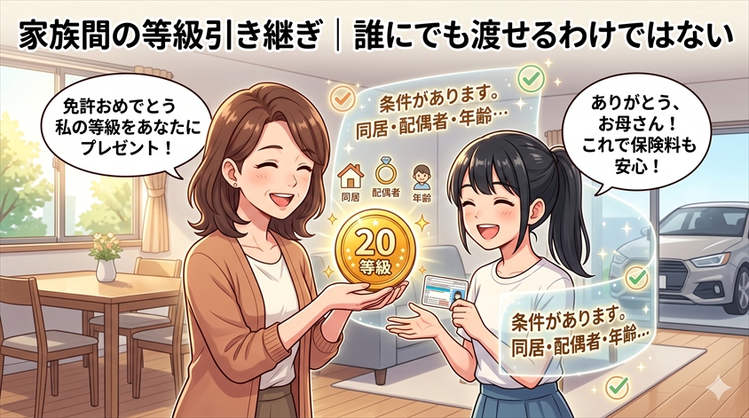 家族間の等級引き継ぎ|誰にでも渡せるわけではない