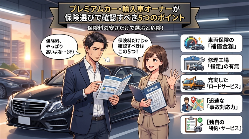プレミアムカー・輸入車オーナーが保険選びで確認すべき5つのポイント