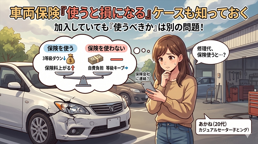 車両保険を「使うと損になる」ケースも知っておく