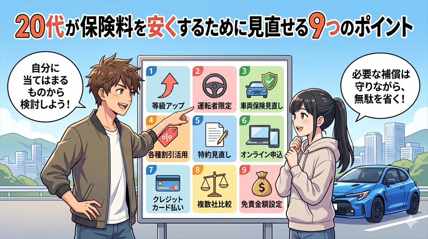 20代が保険料を安くするために見直せる9つのポイント