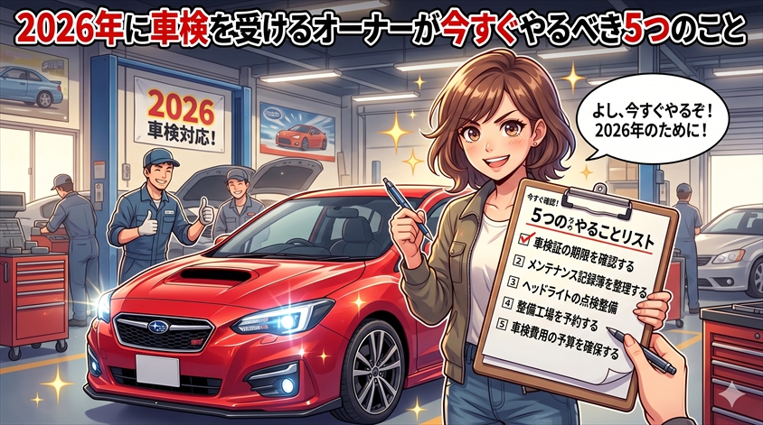 2026年に車検を受けるオーナーが今すぐやるべき5つのこと