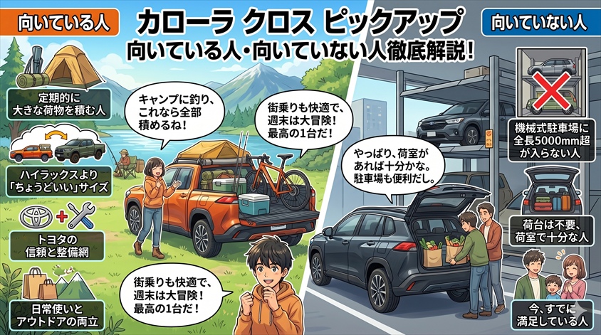 カローラ クロス ピックアップが向いている人・向いていない人