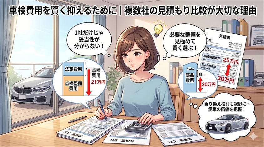 車検費用を賢く抑えるために|複数社の見積もり比較が大切な理由