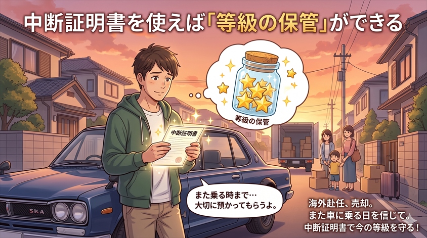 中断証明書を使えば「等級の保管」ができる