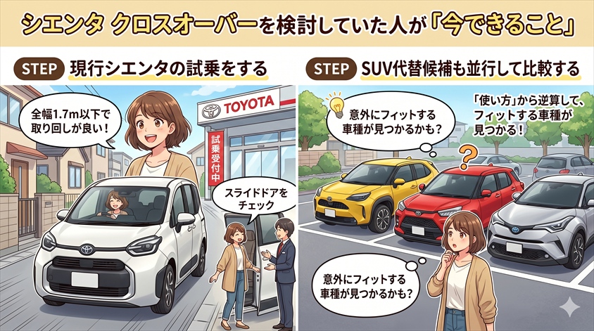 シエンタ クロスオーバーを検討していた人が「今できること」