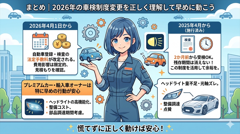 まとめ|2026年の車検制度変更を正しく理解して早めに動こう