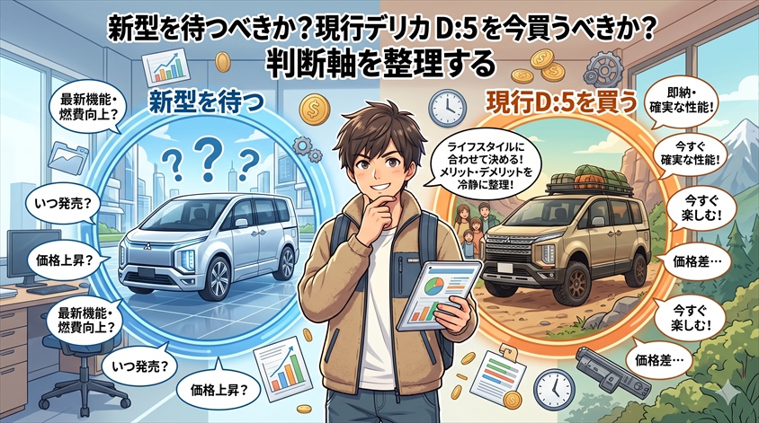 新型を待つべきか？現行デリカ D:5 を今買うべきか？判断軸を整理する