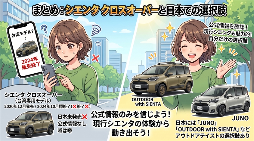 まとめ：シエンタ クロスオーバーと日本での選択肢