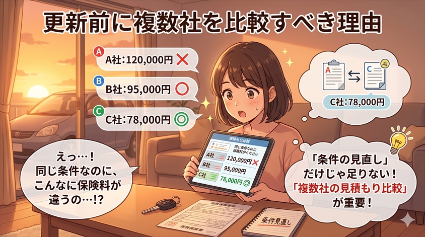 更新前に複数社を比較すべき理由