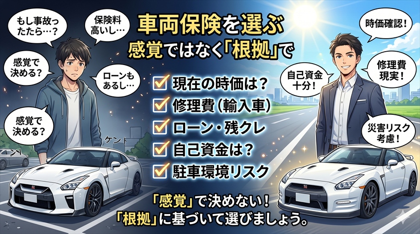 まとめ｜「感覚」ではなく「根拠」で車両保険を選ぶ