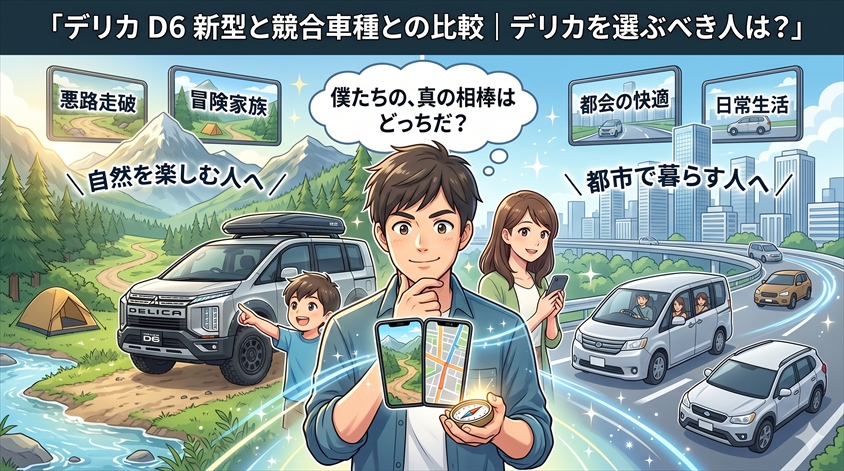 デリカ D6 新型と競合車種との比較｜デリカを選ぶべき人は？