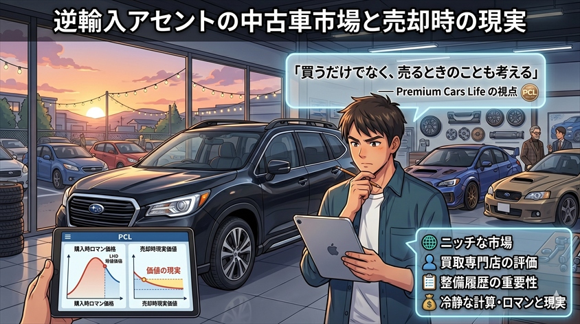 逆輸入アセントの中古車市場と売却時の現実