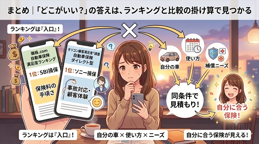 まとめ｜「どこがいい？」の答えは、ランキングと比較の掛け算で見つかる