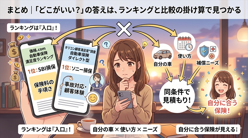 まとめ|「どこがいい?」の答えは、ランキングと比較の掛け算で見つかる