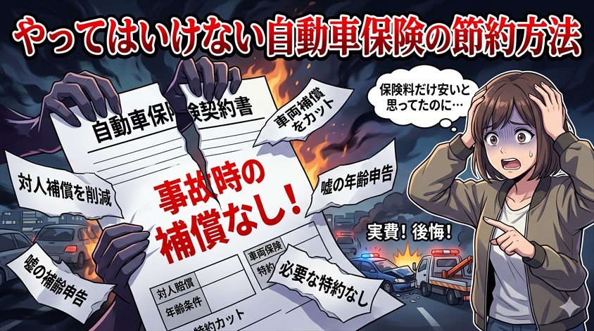 やってはいけない自動車保険の節約方法