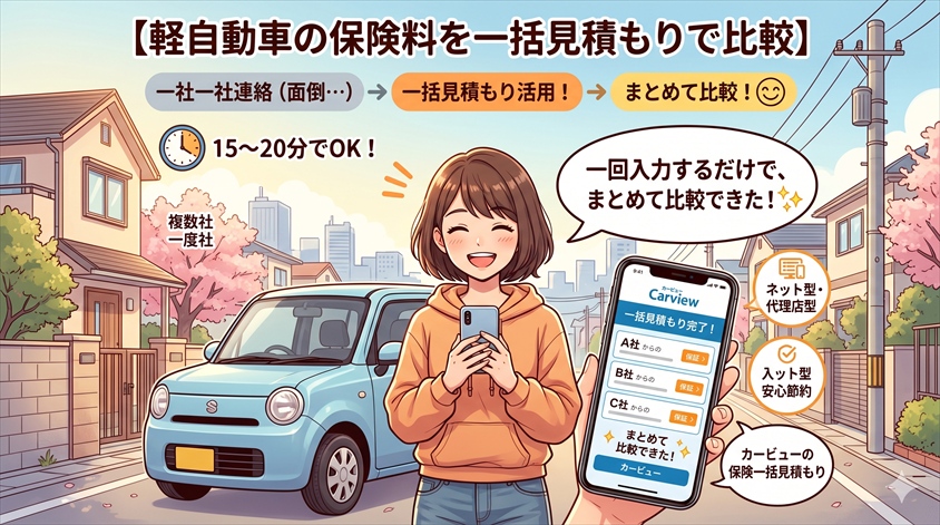 軽自動車の保険料を一括見積もりで比較する手順