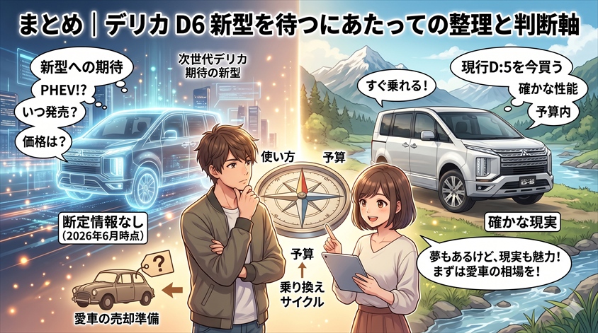 まとめ｜デリカ D6 新型を待つにあたっての整理と判断軸