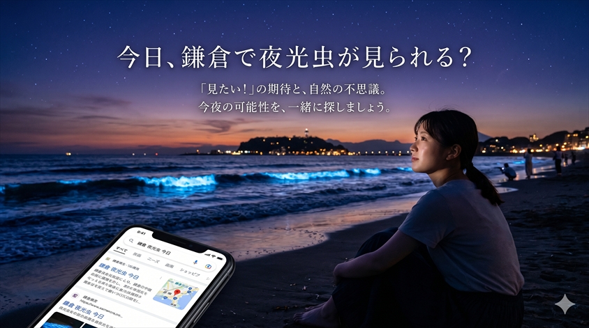 今日、鎌倉で夜光虫が見られる可能性は?