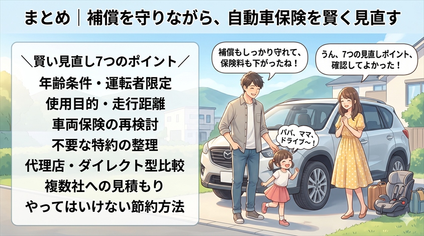 まとめ|補償を守りながら、自動車保険を賢く見直す