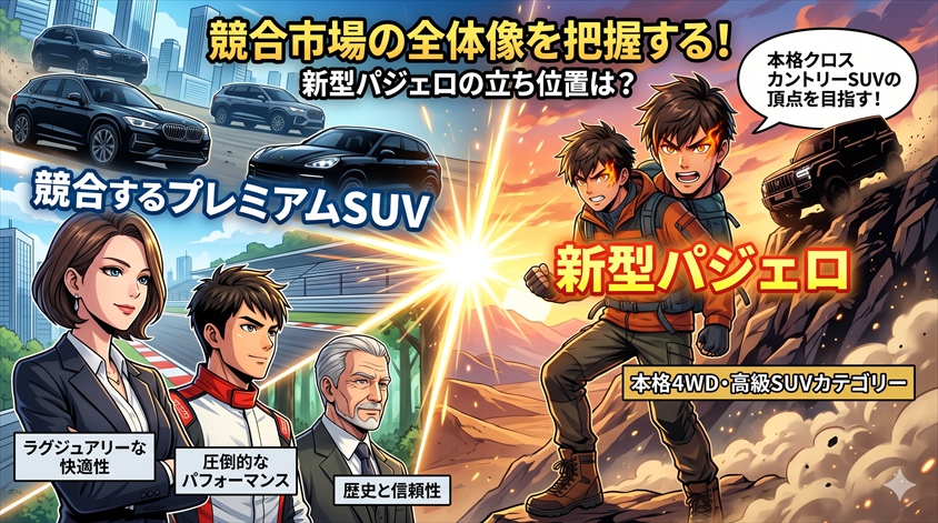 競合するプレミアムSUVと新型パジェロの立ち位置