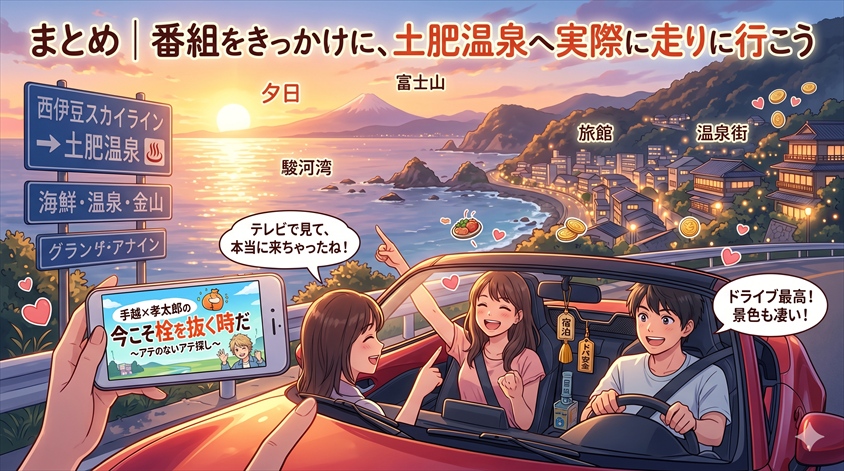 まとめ｜番組をきっかけに、土肥温泉へ実際に走りに行こう
